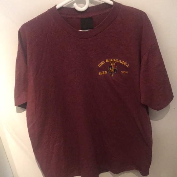 USS Nebraska Heavy Stitched Tshirt Stitched Insignia XL Very Interesting!! - Picture 1 of 5
